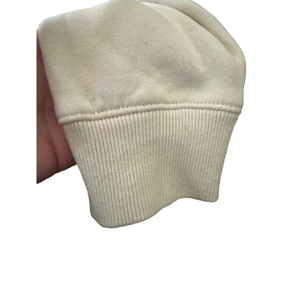 Vans long Sleeve Cream Color Hooded Cropped Sweatshirt with Large Pocket Women M - Picture 7 of 7